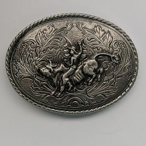 👣Vintage Ivan Oval Silver Western Belt Buckle